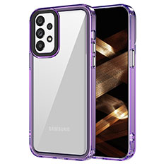 Coque Rebord Contour Silicone et Vitre Transparente Housse Etui AC1 pour Samsung Galaxy A52s 5G Violet Clair