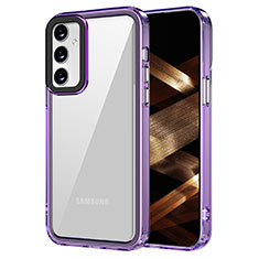 Coque Rebord Contour Silicone et Vitre Transparente Housse Etui AC1 pour Samsung Galaxy M54 5G Violet Clair