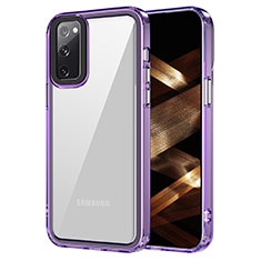 Coque Rebord Contour Silicone et Vitre Transparente Housse Etui AC1 pour Samsung Galaxy S20 FE 5G Violet Clair