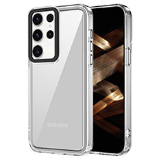 Coque Rebord Contour Silicone et Vitre Transparente Housse Etui AC1 pour Samsung Galaxy S23 Ultra 5G Clair