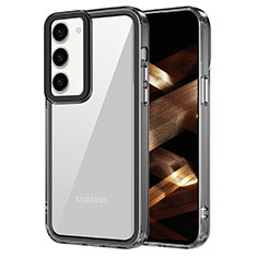 Coque Rebord Contour Silicone et Vitre Transparente Housse Etui AC1 pour Samsung Galaxy S24 Plus 5G Noir