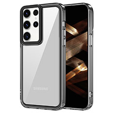 Coque Rebord Contour Silicone et Vitre Transparente Housse Etui AC1 pour Samsung Galaxy S25 Ultra 5G Noir