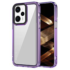 Coque Rebord Contour Silicone et Vitre Transparente Housse Etui AC1 pour Xiaomi Poco F5 5G Violet Clair