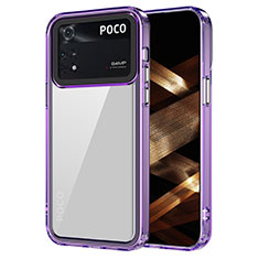 Coque Rebord Contour Silicone et Vitre Transparente Housse Etui AC1 pour Xiaomi Poco M4 Pro 4G Violet Clair