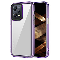 Coque Rebord Contour Silicone et Vitre Transparente Housse Etui AC1 pour Xiaomi Poco X5 5G Violet Clair