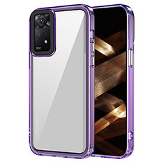 Coque Rebord Contour Silicone et Vitre Transparente Housse Etui AC1 pour Xiaomi Redmi Note 11 Pro 5G Violet Clair