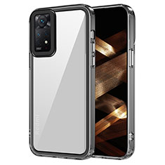 Coque Rebord Contour Silicone et Vitre Transparente Housse Etui AC1 pour Xiaomi Redmi Note 12 Pro 4G Noir