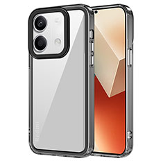 Coque Rebord Contour Silicone et Vitre Transparente Housse Etui AC1 pour Xiaomi Redmi Note 13 5G Noir