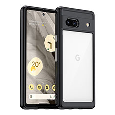 Coque Rebord Contour Silicone et Vitre Transparente Housse Etui J01S pour Google Pixel 7a 5G Noir