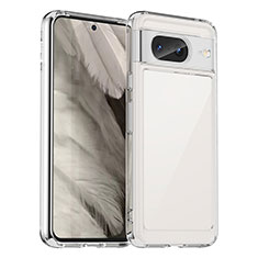 Coque Rebord Contour Silicone et Vitre Transparente Housse Etui J01S pour Google Pixel 8 5G Clair