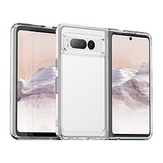 Coque Rebord Contour Silicone et Vitre Transparente Housse Etui J01S pour Google Pixel Fold 5G Clair