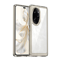 Coque Rebord Contour Silicone et Vitre Transparente Housse Etui J01S pour Huawei Honor 100 Pro 5G Gris