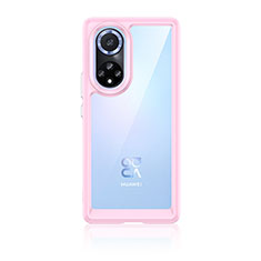 Coque Rebord Contour Silicone et Vitre Transparente Housse Etui J01S pour Huawei Honor 50 5G Rose