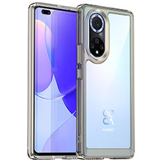 Coque Rebord Contour Silicone et Vitre Transparente Housse Etui J01S pour Huawei Honor 50 Pro 5G Gris