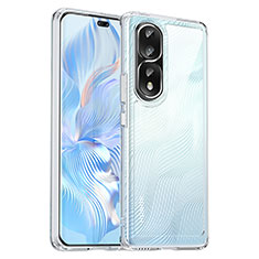 Coque Rebord Contour Silicone et Vitre Transparente Housse Etui J01S pour Huawei Honor 80 Pro 5G Clair