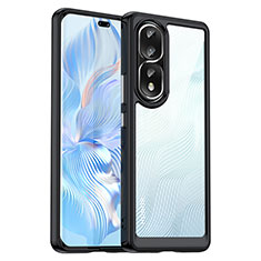 Coque Rebord Contour Silicone et Vitre Transparente Housse Etui J01S pour Huawei Honor 80 Pro 5G Noir