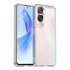 Coque Rebord Contour Silicone et Vitre Transparente Housse Etui J01S pour Huawei Honor 90 Lite 5G Clair