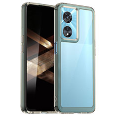 Coque Rebord Contour Silicone et Vitre Transparente Housse Etui J01S pour Huawei Honor X5 Plus Gris