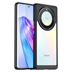 Coque Rebord Contour Silicone et Vitre Transparente Housse Etui J01S pour Huawei Honor X9a 5G Noir