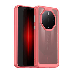 Coque Rebord Contour Silicone et Vitre Transparente Housse Etui J01S pour Huawei Mate 60 RS Ultimate Rouge