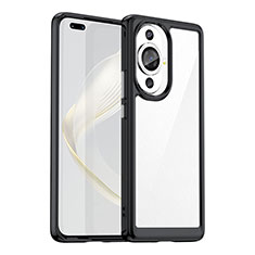 Coque Rebord Contour Silicone et Vitre Transparente Housse Etui J01S pour Huawei Nova 11 Pro Noir