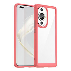 Coque Rebord Contour Silicone et Vitre Transparente Housse Etui J01S pour Huawei Nova 11 Pro Rouge