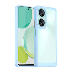 Coque Rebord Contour Silicone et Vitre Transparente Housse Etui J01S pour Huawei Nova 11i Bleu