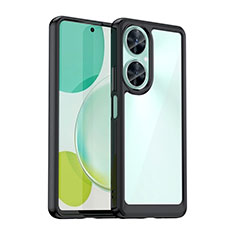 Coque Rebord Contour Silicone et Vitre Transparente Housse Etui J01S pour Huawei Nova 11i Noir