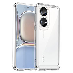 Coque Rebord Contour Silicone et Vitre Transparente Housse Etui J01S pour Huawei P50 Clair