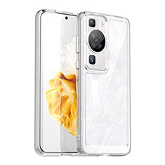 Coque Rebord Contour Silicone et Vitre Transparente Housse Etui J01S pour Huawei P60 Pro Clair