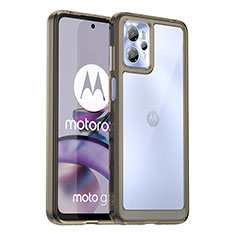 Coque Rebord Contour Silicone et Vitre Transparente Housse Etui J01S pour Motorola Moto G13 Noir