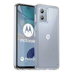 Coque Rebord Contour Silicone et Vitre Transparente Housse Etui J01S pour Motorola Moto G53 5G Clair