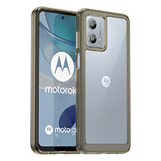Coque Rebord Contour Silicone et Vitre Transparente Housse Etui J01S pour Motorola Moto G53j 5G Gris
