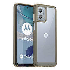 Coque Rebord Contour Silicone et Vitre Transparente Housse Etui J01S pour Motorola Moto G53y 5G Gris