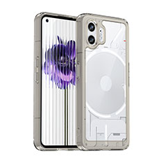 Coque Rebord Contour Silicone et Vitre Transparente Housse Etui J01S pour Nothing Phone 2 Gris