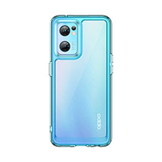 Coque Rebord Contour Silicone et Vitre Transparente Housse Etui J01S pour OnePlus Nord CE 2 5G Cyan