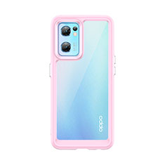 Coque Rebord Contour Silicone et Vitre Transparente Housse Etui J01S pour OnePlus Nord CE 2 5G Rose