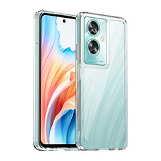 Coque Rebord Contour Silicone et Vitre Transparente Housse Etui J01S pour Oppo A79 5G Clair