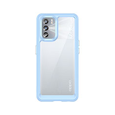 Coque Rebord Contour Silicone et Vitre Transparente Housse Etui J01S pour Oppo K9 Pro 5G Bleu