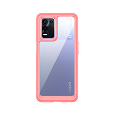 Coque Rebord Contour Silicone et Vitre Transparente Housse Etui J01S pour Oppo K9X 5G Rouge