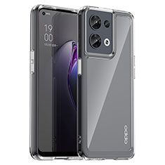 Coque Rebord Contour Silicone et Vitre Transparente Housse Etui J01S pour Oppo Reno9 Pro 5G Clair