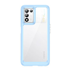 Coque Rebord Contour Silicone et Vitre Transparente Housse Etui J01S pour Realme 9 SE 5G Bleu