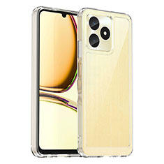 Coque Rebord Contour Silicone et Vitre Transparente Housse Etui J01S pour Realme C53 Clair