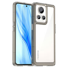 Coque Rebord Contour Silicone et Vitre Transparente Housse Etui J01S pour Realme GT2 Master Explorer Gris