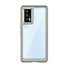 Coque Rebord Contour Silicone et Vitre Transparente Housse Etui J01S pour Vivo iQOO 7 India 5G Gris