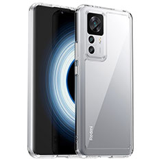 Coque Rebord Contour Silicone et Vitre Transparente Housse Etui J01S pour Xiaomi Mi 12T Pro 5G Clair