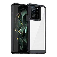 Coque Rebord Contour Silicone et Vitre Transparente Housse Etui J01S pour Xiaomi Mi 13T 5G Noir