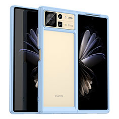 Coque Rebord Contour Silicone et Vitre Transparente Housse Etui J01S pour Xiaomi Mix Fold 2 5G Bleu