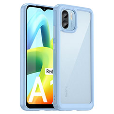 Coque Rebord Contour Silicone et Vitre Transparente Housse Etui J01S pour Xiaomi Poco C50 Bleu