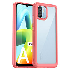 Coque Rebord Contour Silicone et Vitre Transparente Housse Etui J01S pour Xiaomi Poco C51 Rouge